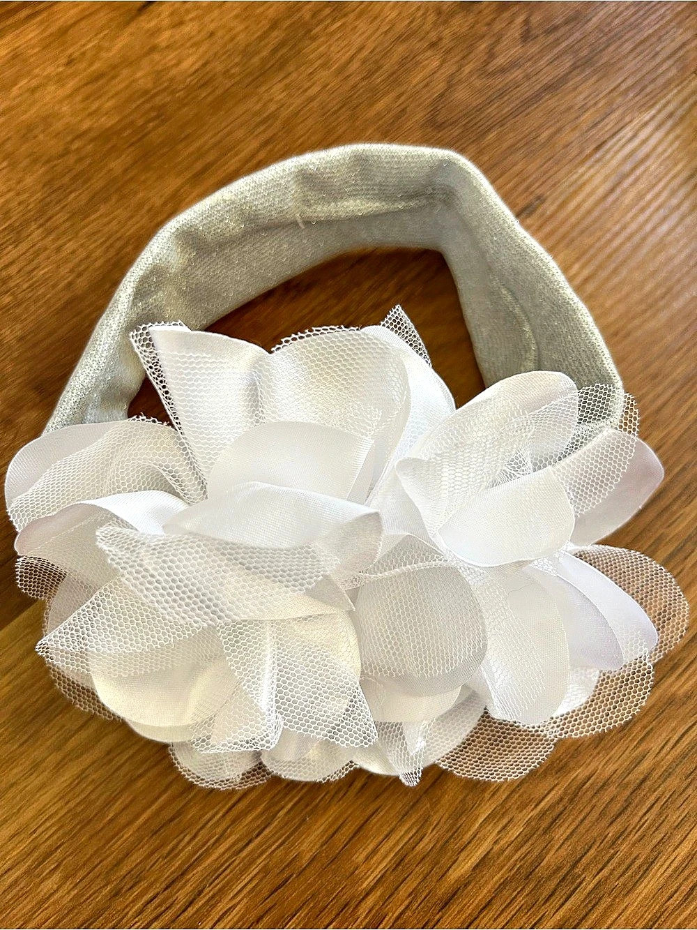 White Floral Headband Like New